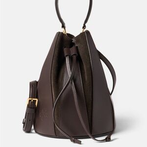 Altuzarra Brown Leather Drum Bucket Bag